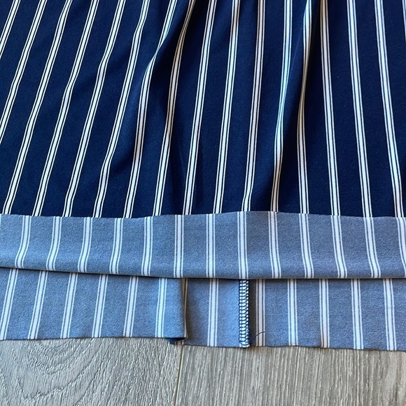Blue & White Striped dress or coverup with Front Grommets and sash waist . - Picture 9 of 10